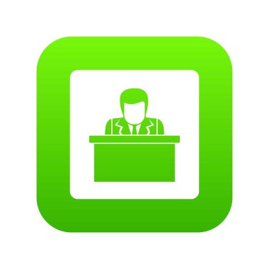 Tribün simgesi dijital yeşilden konuşan hatip