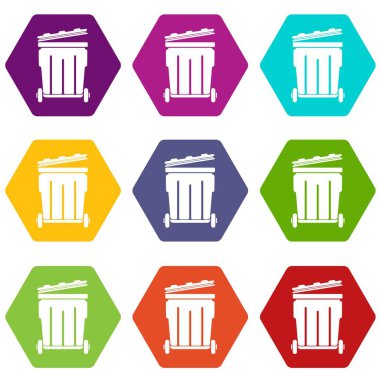 9 vektör sokak konteyner Icons set