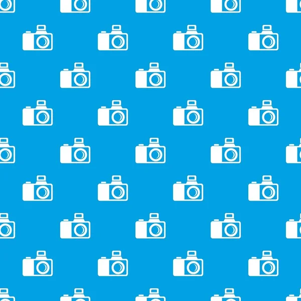 Photocamera motif vecteur sans couture bleu — Image vectorielle