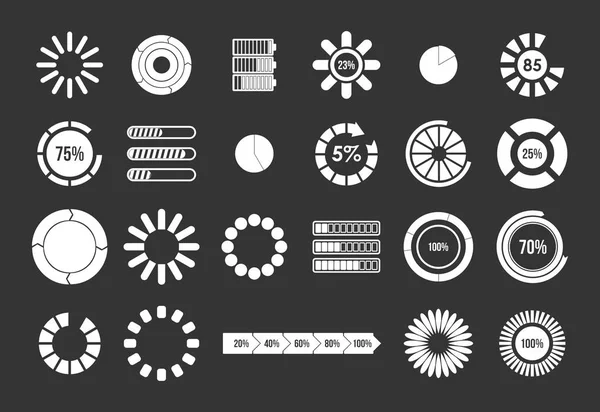 Ensemble d'icônes de chargement vecteur gris — Image vectorielle