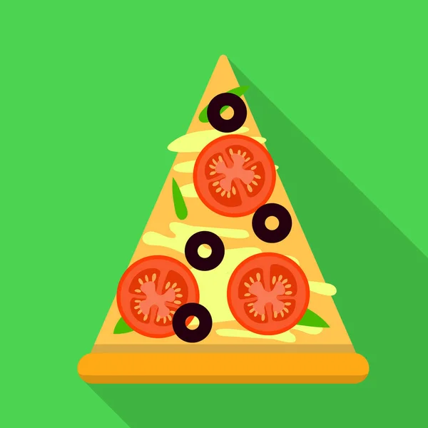 Pizza-Ikone, flacher Stil — Stockvektor