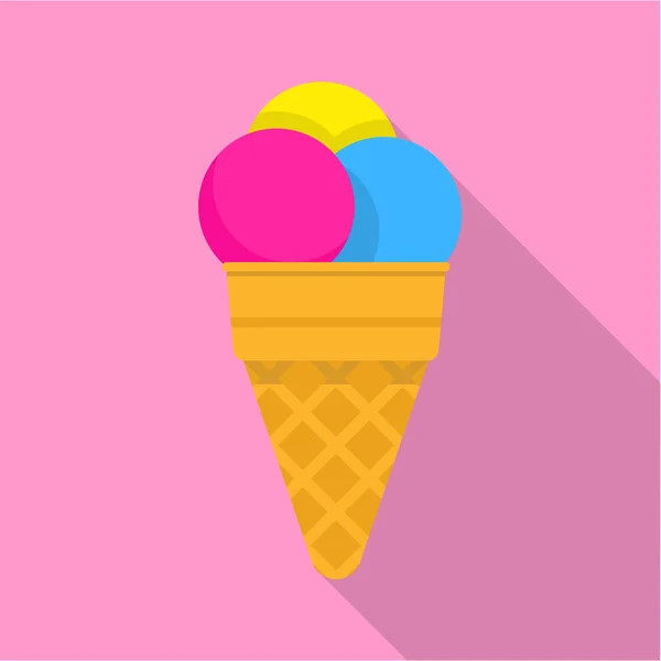 Ice cream ikona, ploché styl — Stockový vektor