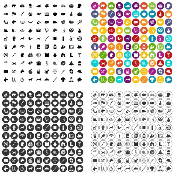 100 icônes de chien ensemble variante vectorielle — Image vectorielle