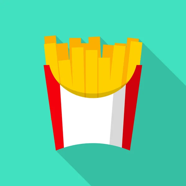 French fries icon, flat style — Stock Vector