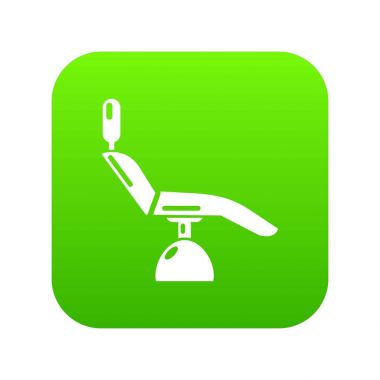 Dişçi koltuğu yeşil simge vektör