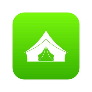 Dijital yeşil bir üçgen çatı simgesi ile çadır