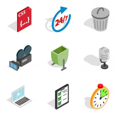 Taşınabilir teknoloji Icons set, izometrik stili