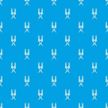 Uzun vadeli buğday desen vektör kesintisiz mavi