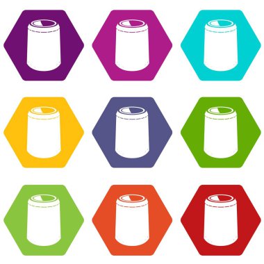 9 vektör açılan kova Icons set