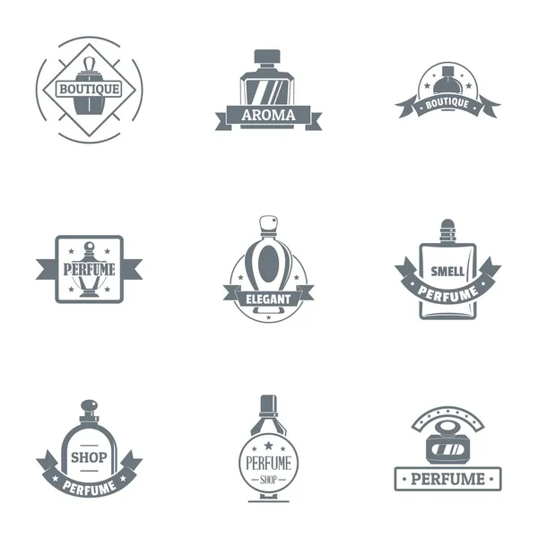 Conjunto de logotipo de perfume, estilo simples — Vetor de Stock