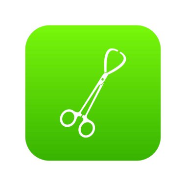 Paslanmaz çelik cerrahi pens simgesi dijital yeşil çifti