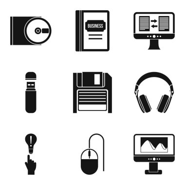 Mobil app Icons set, basit tarzı