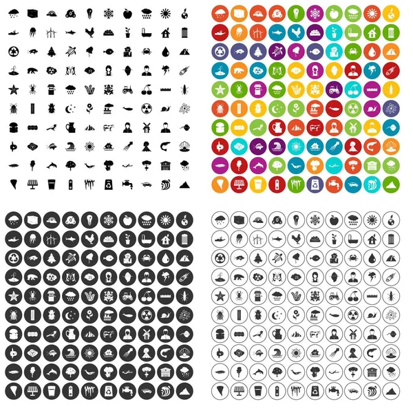 100 icônes de terre ensemble variante vectorielle — Image vectorielle