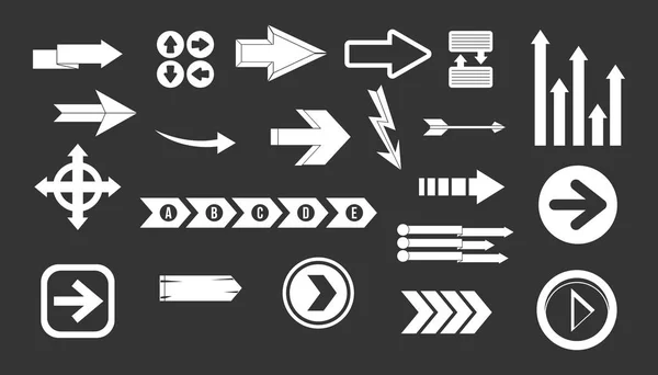 Icono de flecha conjunto vector gris — Vector de stock