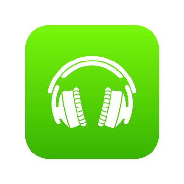 Kulaklık yeşil simge vektör