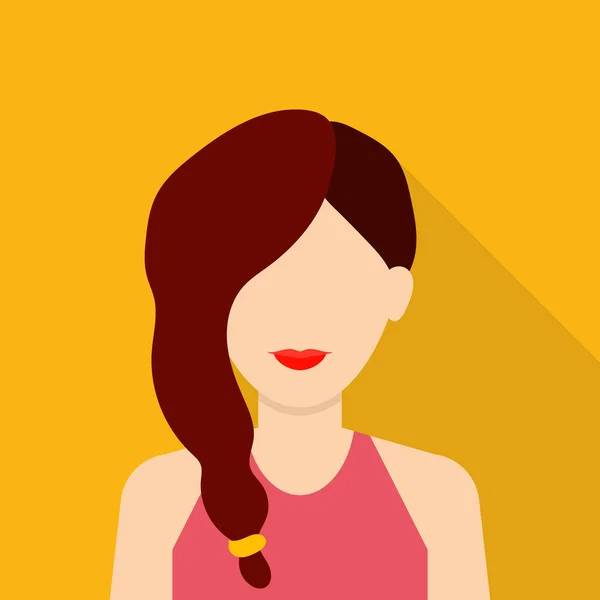 Icono de mujer bonita, estilo plano — Vector de stock