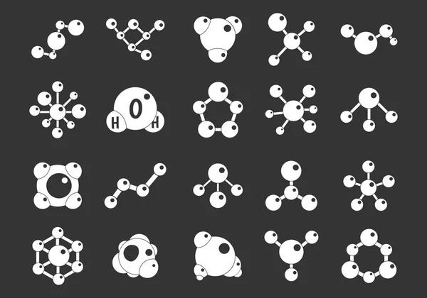 Набір значків молекул сірий вектор — стоковий вектор