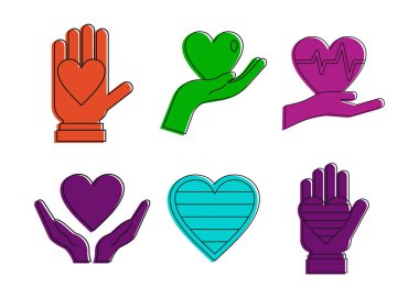 Elinde kalp simgesi ayarla, renk anahat tarzı