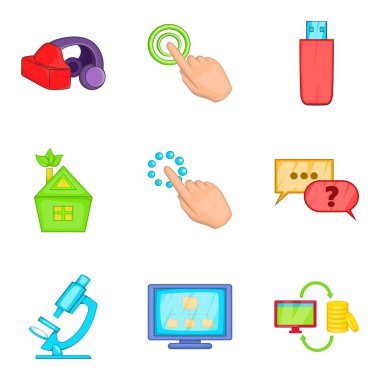 Siber Icons set, karikatür tarzı