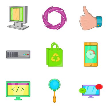 Cyber Icons set, karikatür tarzı geliştirdi