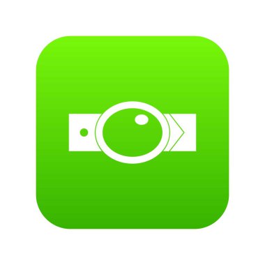 Oval şekilli tokası simgesi dijital yeşil kemer