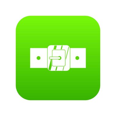 Kare kemer tokası simgesi dijital yeşil