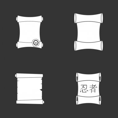 Gri vektör papirüs Icon set