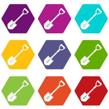 9 vektör kürek Icons set