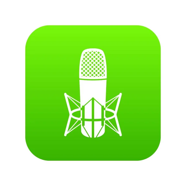 Icône de microphone Studio vecteur vert — Image vectorielle