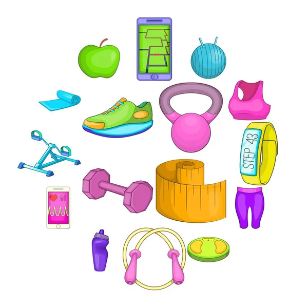 Healthy lifestyle icons set — Stock Vector