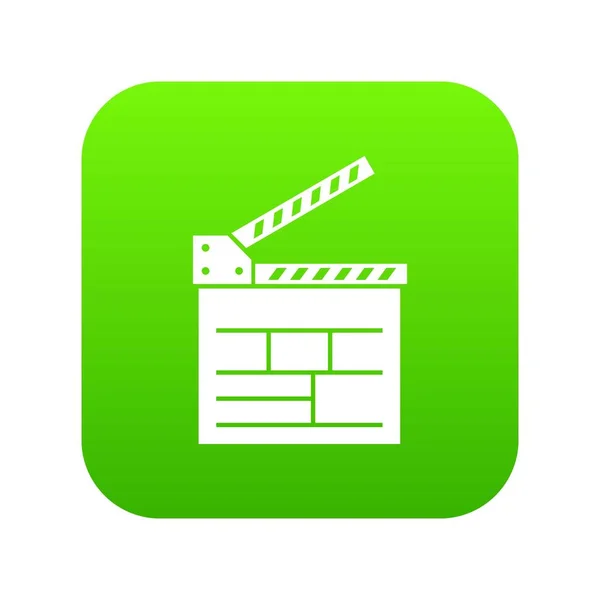 Film cracker icona vettore verde — Vettoriale Stock