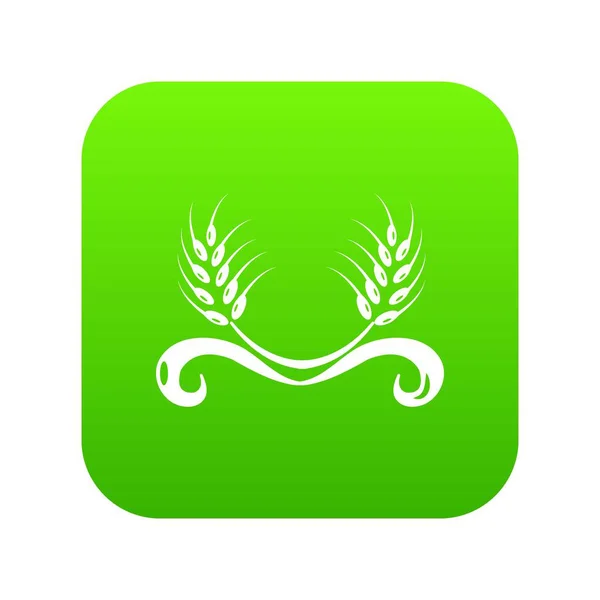 Solar Wheat icon green vector — Stock Vector