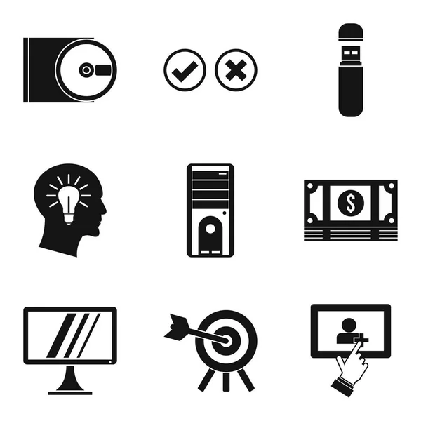 Conjunto de iconos de procesamiento de datos, estilo simple — Archivo Imágenes Vectoriales
