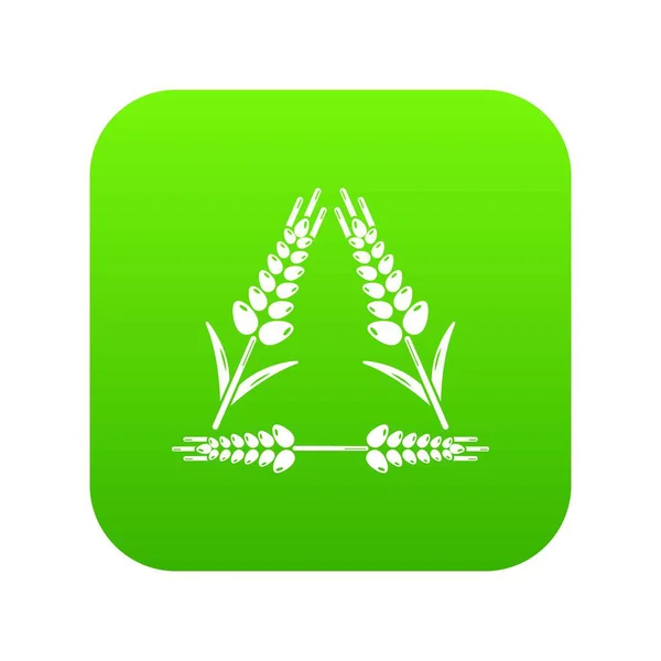 Icône blé durci hiver vecteur vert — Image vectorielle