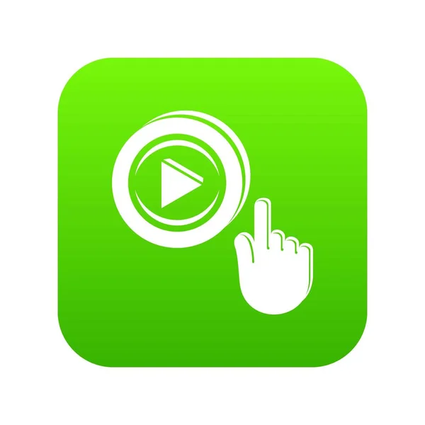 Jogar vetor verde ícone de vídeo — Vetor de Stock