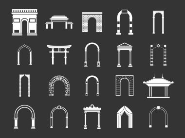 Gri vektör kemer Icon set