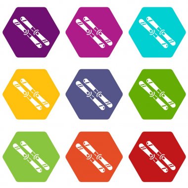 9 vektör Kayak Icons set