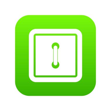 Dikili kare düğme simgesi dijital yeşil