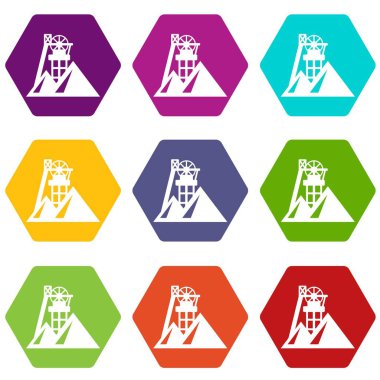 9 vektör mayın Icons set