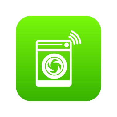 Çamaşır makinesi yeşil simge vektör