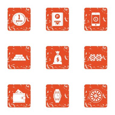 Para güç simgeler kümesi, grunge tarzı