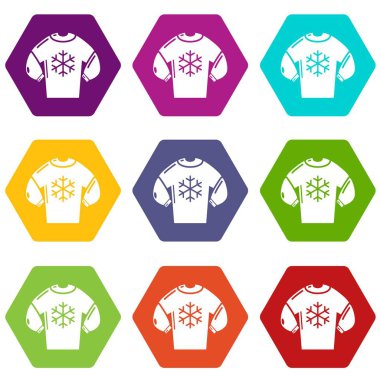 9 vektör kazak Icons set
