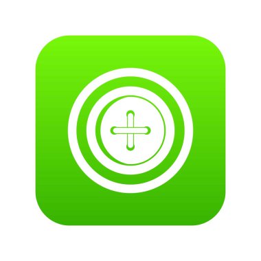 Bir iş parçacığı simgesi dijital yeşil olan dikiş düğme