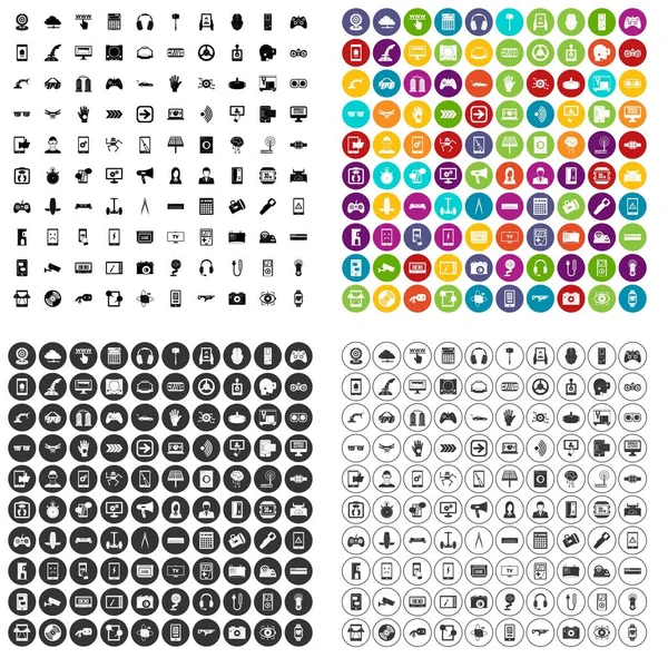 100 iconos gadget conjunto variante vectorial — Vector de stock