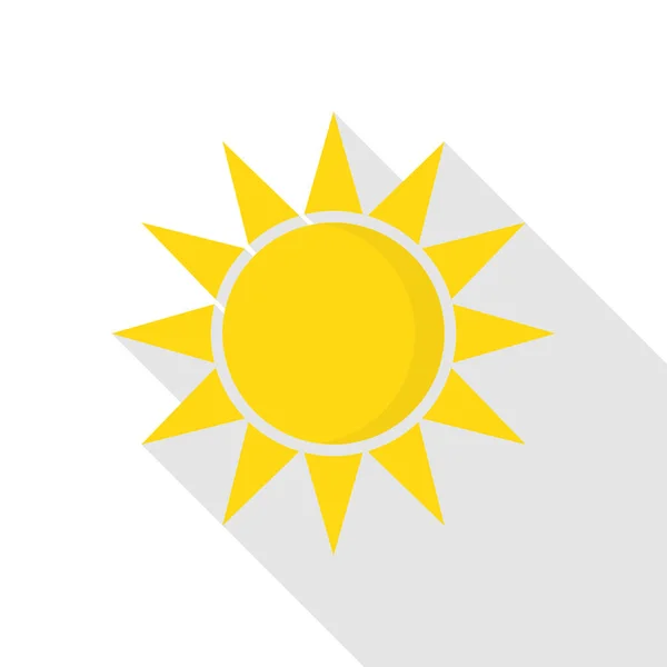 Sun icon, flat style — Stock Vector