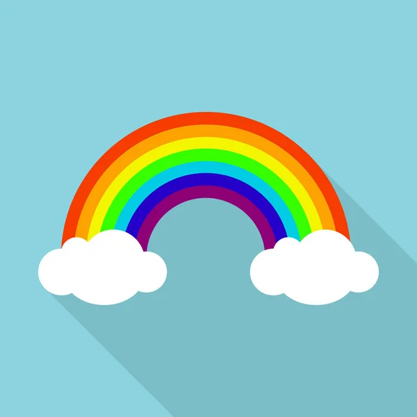 Icono de arco iris, estilo plano — Vector de stock