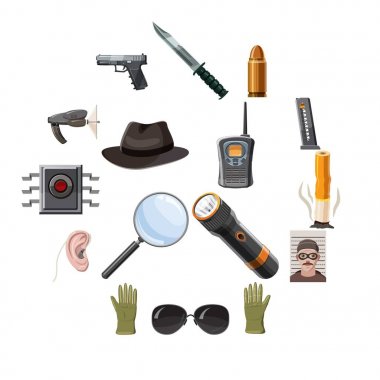 Casus Icons set, karikatür tarzı