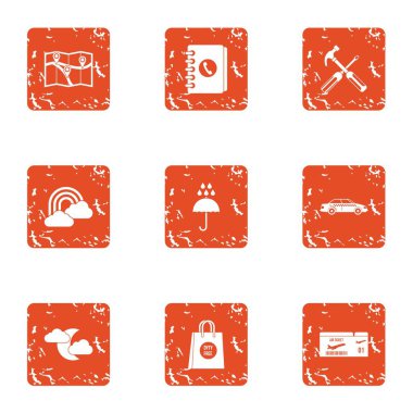 Yol seyahat simgeler kümesi, grunge tarzı