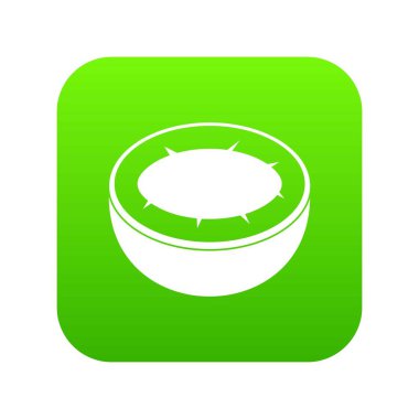 Hindistan cevizi simgesi dijital yeşil yarısı