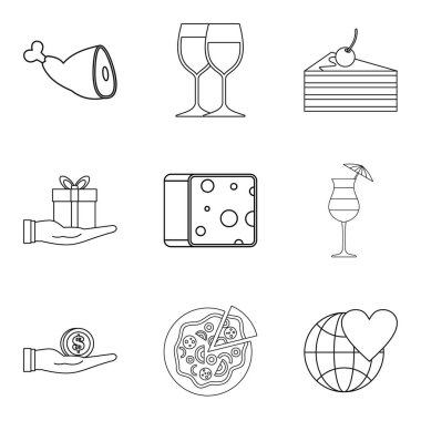 Dikkatle Icons set, anahat stili